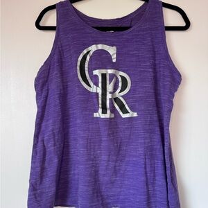 New Era Colorado Rockies Purple Tie-Back‎ Tank Top Women's Size Large Baseball